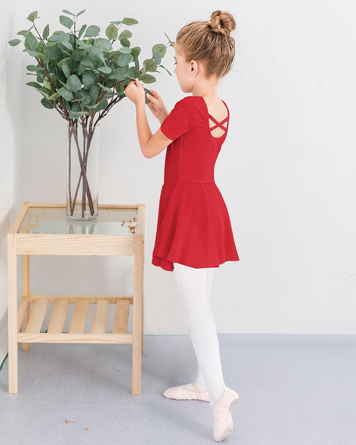 Stelle Ballet Leotards for Girls Dance Leotard with Skirt Toddler Ballet Outfit Criss-Cross Bow Back (Little/Big Kid) - Image 3