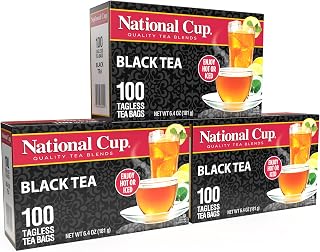 National Cup Black Tea Blend Flavourful, Smooth, Robust Caffeinated Black Tea Made with Natural Ingredients 100 Tea Bags Pack of 3, Served Hot or Iced