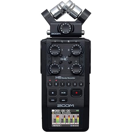Zoom H6 All Black 6-Track Portable Recorder