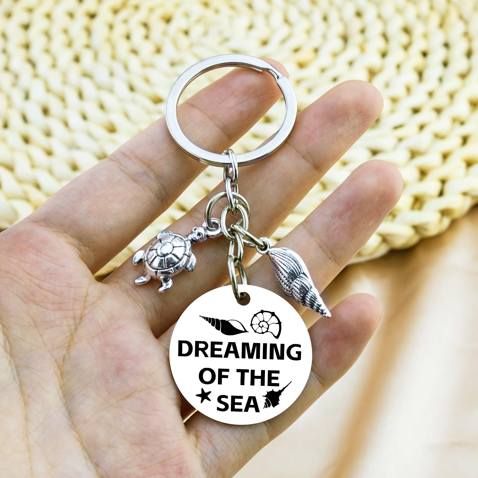Ikacvb Beach Gifts For Women Friend Unique Ocean Gifts For Beach Lovers Woman Girls Summer Beachy Themed Gift Ideas Conch Turtle Keychain Accessory Birthday Graduation Stuff