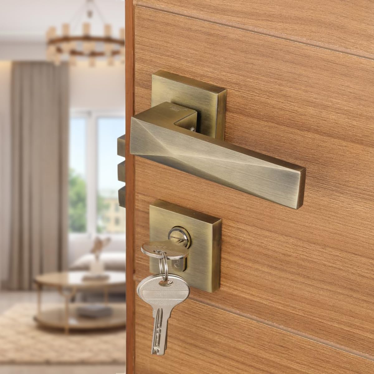 GOSAI Antique Mortise Door Lock Handles Set for Main Door | Home | Hotel | Bed Room | High Security Door Lock Handle Set with 3 Computerized Key (B0CHQJGNRM) Amazon Price History, Amazon Price Tracker