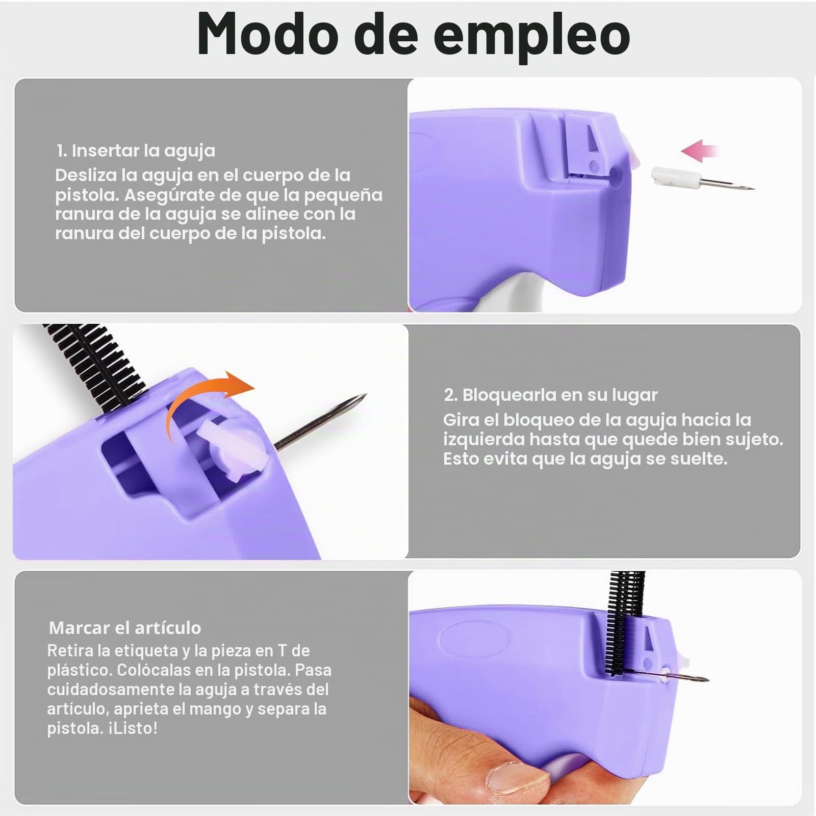 Pistola Coser para Ropa Violeta - Grapadora Tela Instantánea con 5 Agujas & 1000 Sujetadores - Tool Dobladillo Rápido para Reparación Ropa, Etiquetado, Emergencia Boda - Sin Coser