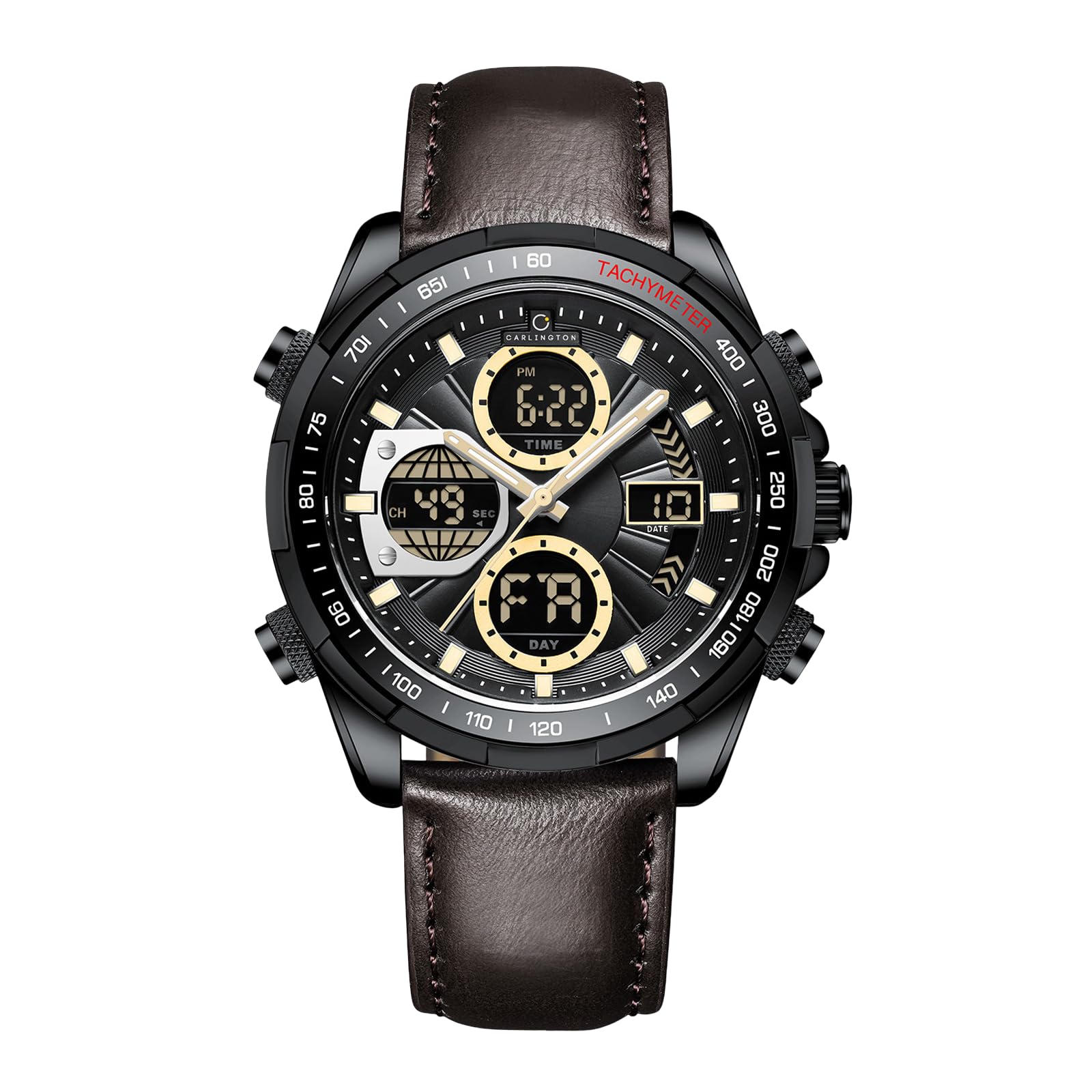 Nitro Analog-Digital Men’s Premium Leather Strap Wrist Watch | Quartz Movement | Water & Shock Resistant Watch for Men | Casual & Formal Wear - CT_9197-image-36