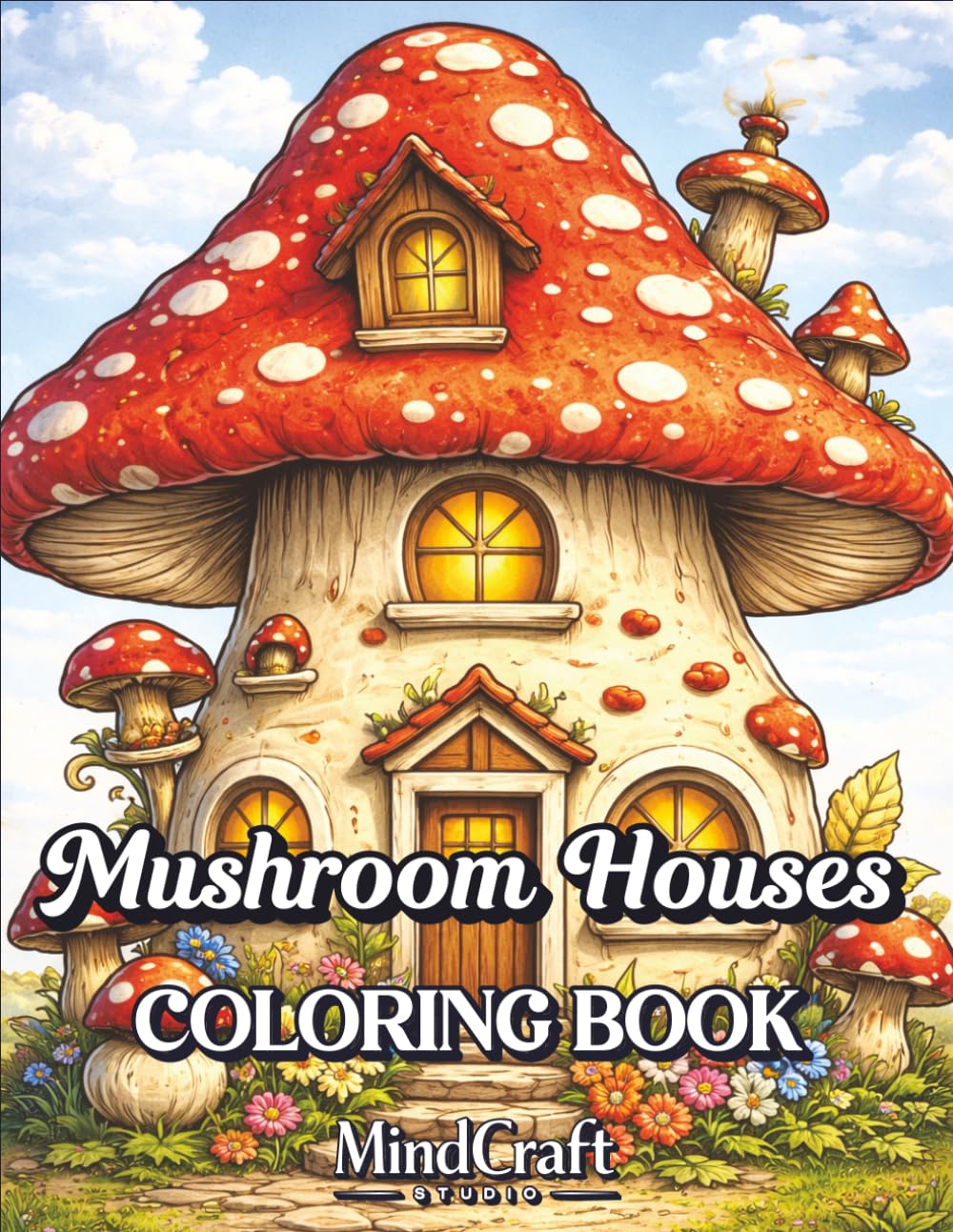 Mushroom Houses Coloring Book: Cozy Fantasy Mushroom Homes & Magical Forest Scenes for Relaxation, Stress Relief & Creativity