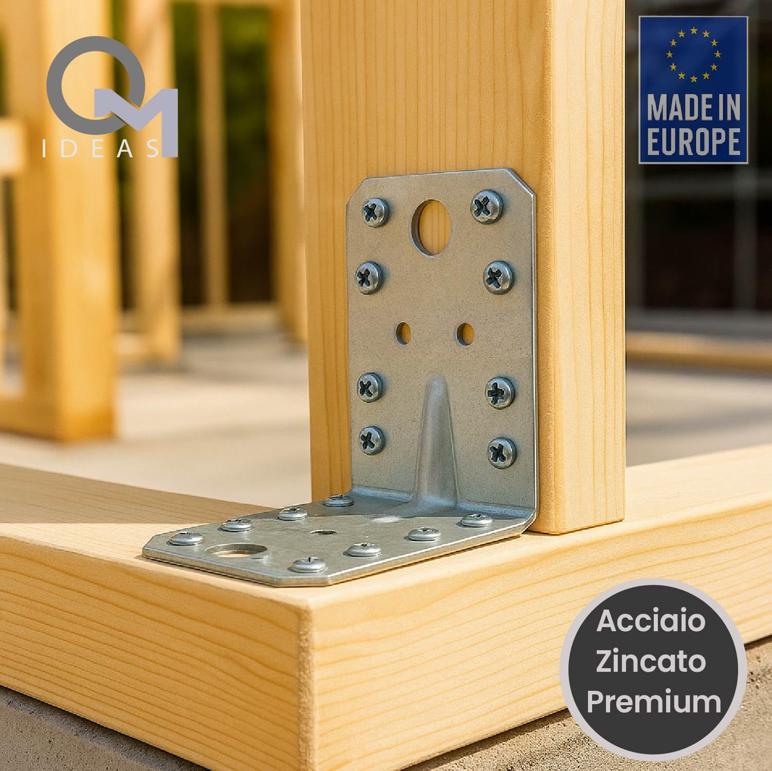 12 x Squadretta di Giunzione Angolare ( 70 x 70 x 55 x 2.5 ) Squadretta Rinforzata Zincate