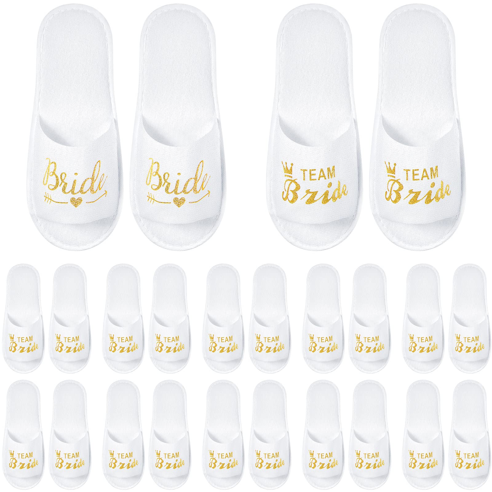 SATINIOR 12 Paia Team Bride Pantofole Aperte Usa e Getta da Spa per Sposa e Damigella d'Onore Ciabatte per il Matrimonio Festa di Addio al Nubilato