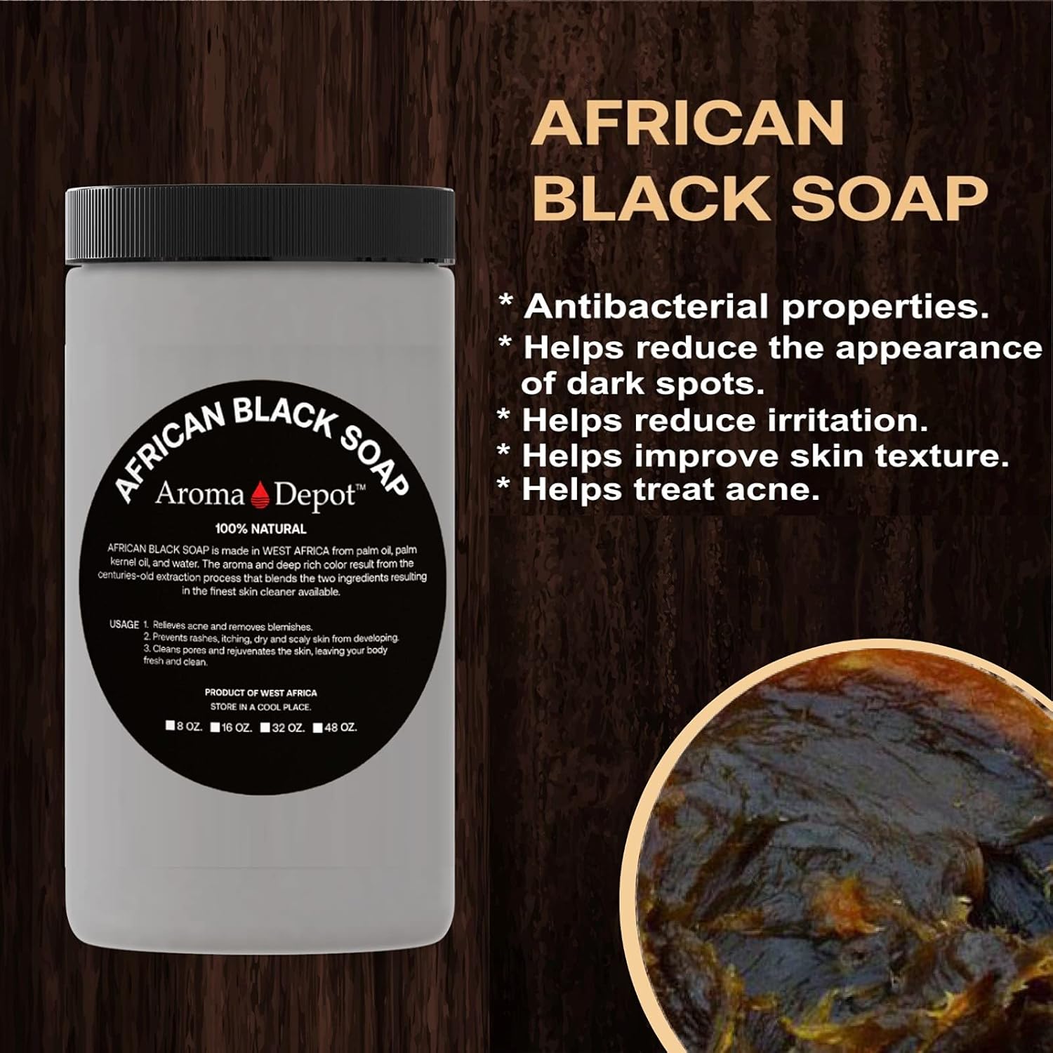 Raw African Black Soap & Shea Butter Ivory / White2 lbs / 32 oz COMBO PACK Cleanser and Moisturizer Set 100% Raw-Pure Unrefined I For all skin types I Can be used for Hair, Body and Face I