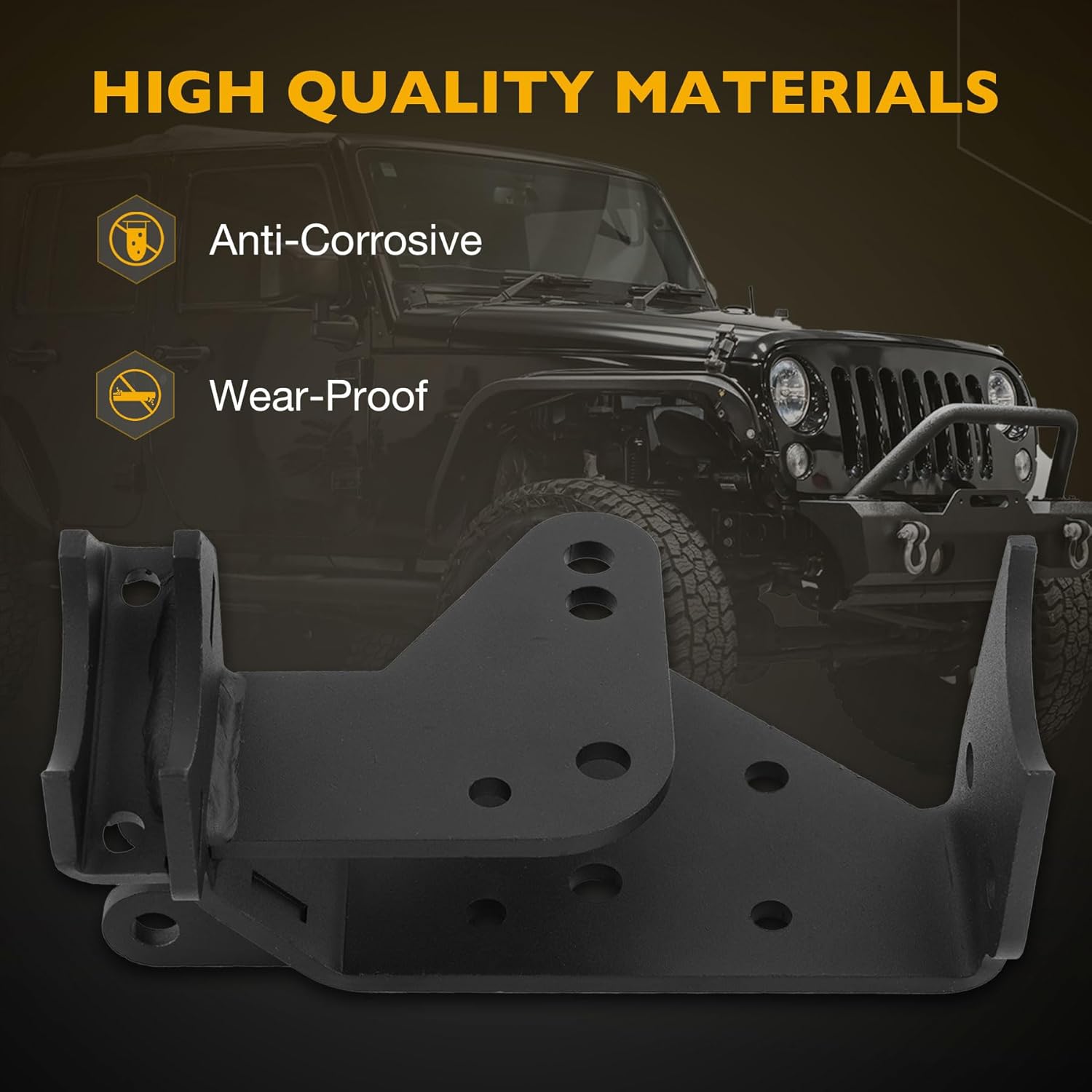 Front Track Bar Relocation Bracket, Compatible with 2007-2018 Jeep Wrangler JK, Replace 79017001