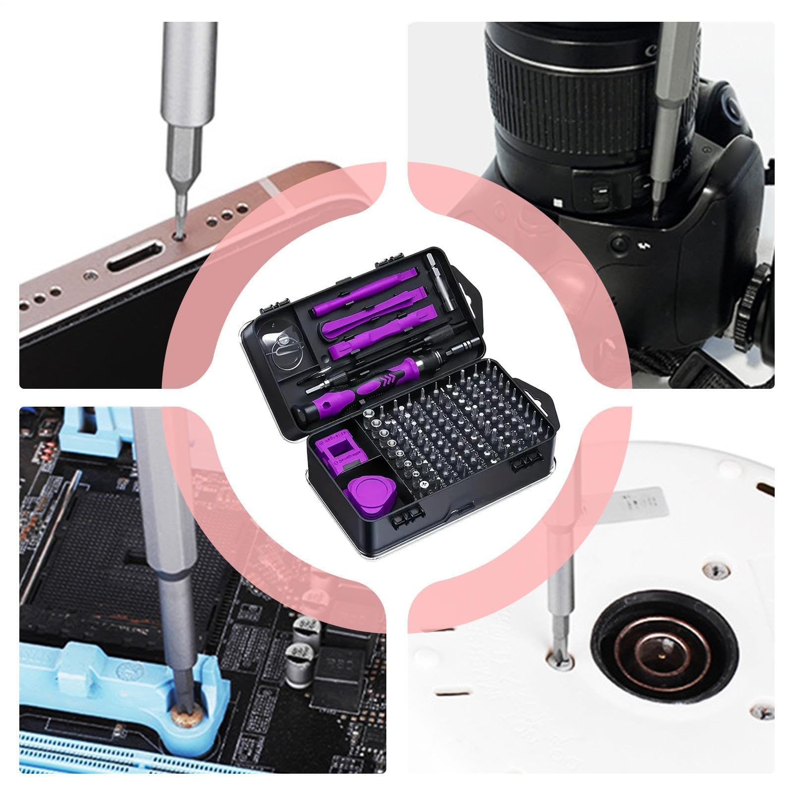 Juego De Destornilladores Para Electrónica Kit de 115 Puntas de | Juego De Destornilladores De Mantenimiento para Electrónica, Relojes, Gafas, Portátiles, Teléfonos, PC, Hogar,