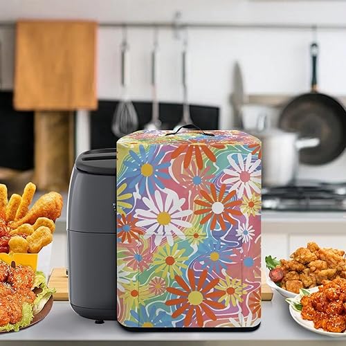 Miniatura 7 de FOR U DESIGNS Cubierta para freidora de aire para 5-6 cuartos de galón, accesorios pequeños para aplicaciones de cocina, estampado floral de