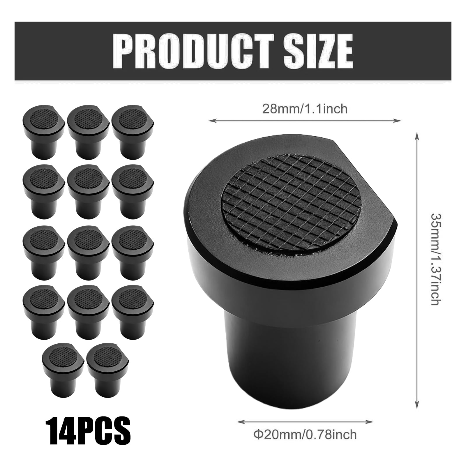 SUNOYA - Lot de 14 crochets de banc en alliage d'aluminium, pince pour chien, mâchoires de serrage pour table de travail du bois, noir, 20 mm