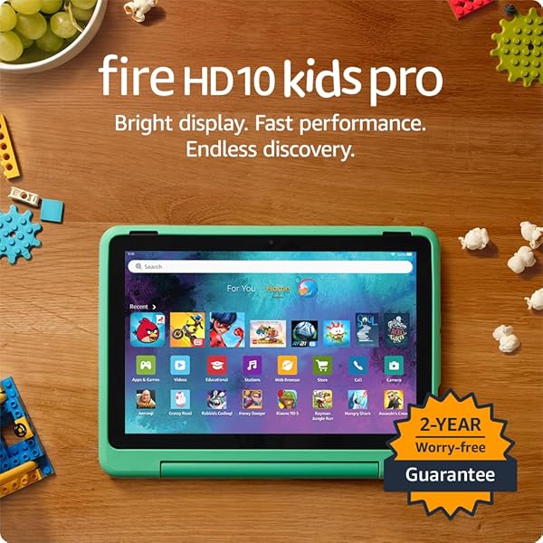 Amazon Fire HD 10 Kids Pro tablet (newest model) ages 6-12 | Bright 10.1" HD screen | Slim case for older kids, ad-free content, parental controls, 13-hr battery, 32 GB, Mint