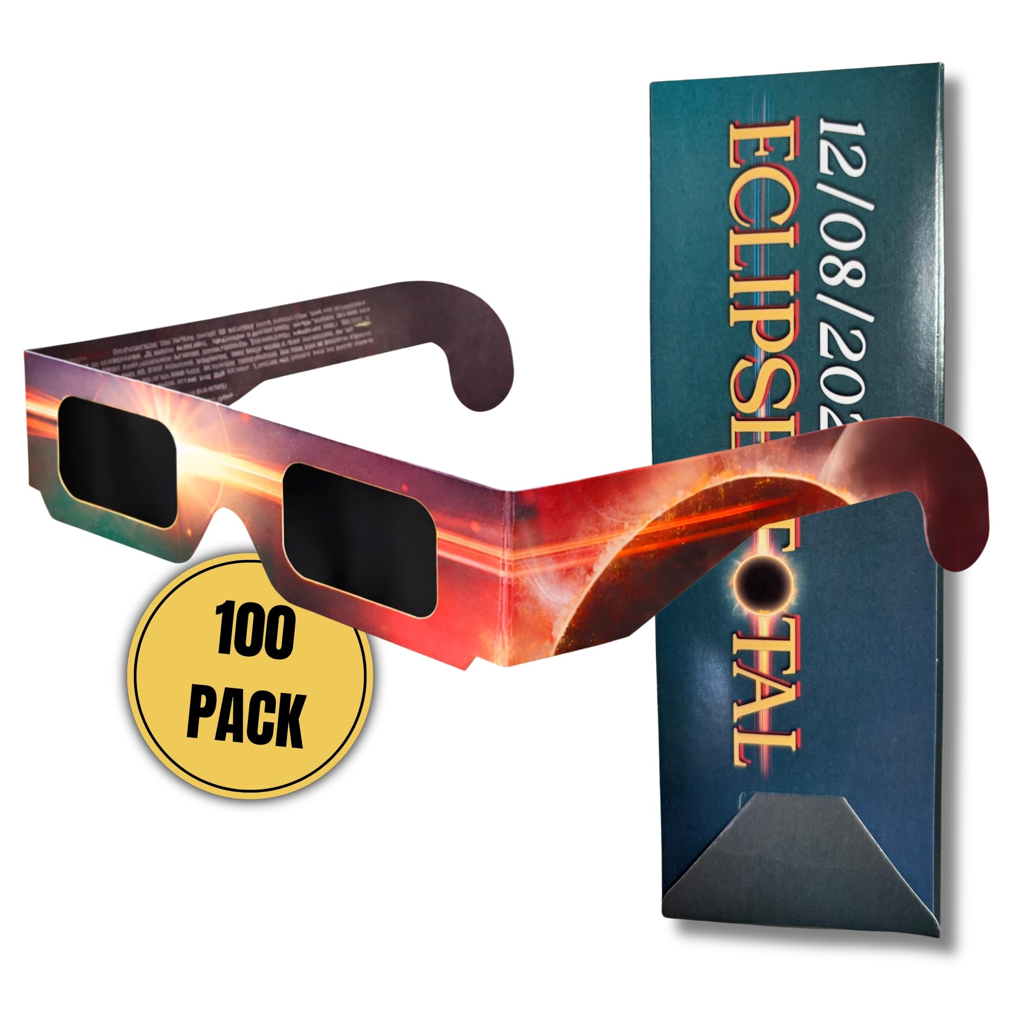 100 Gafas Eclipse Solar Certificadas ISO 12312-2 y CE