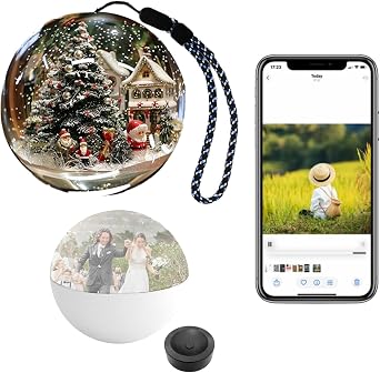 2026 New Christmas Memory Sphere-Lamp, 2.76" Crystal-Ball Video Player Memory Orb Lamp with LED Lights, Elegant Digital Memory Display for Commemorating Anniversaries, Birthdays, Weddings White