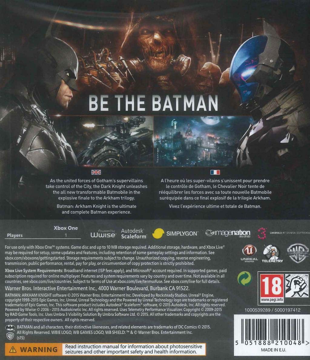 Xbox1 Batman : Arkham Knight D1 Edition (harley quinn dlc)