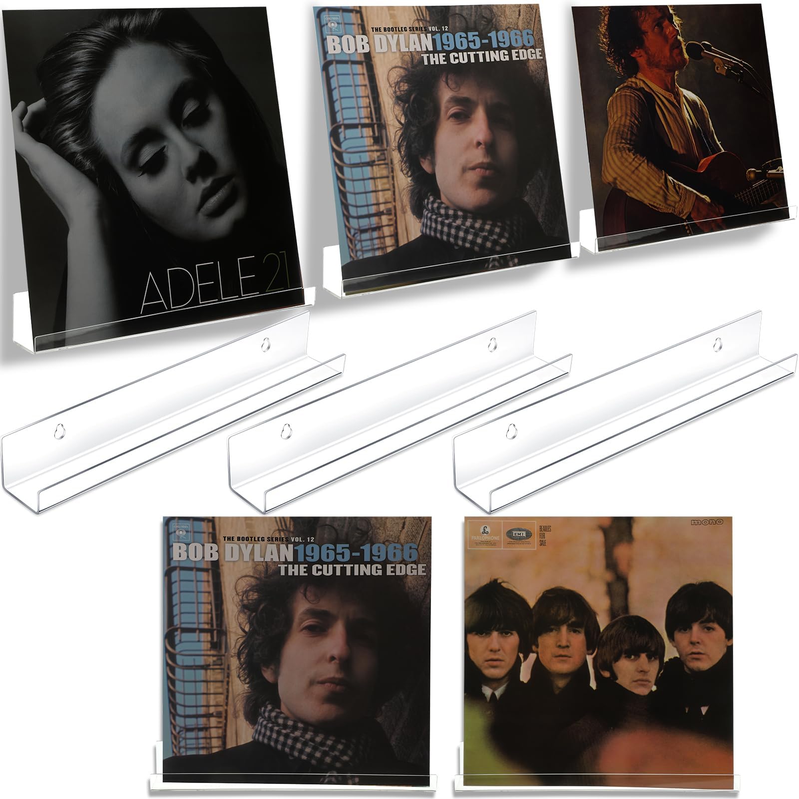 LRANFOW Vinyl Record Shelf Vinyl Holder, Vinyl Record