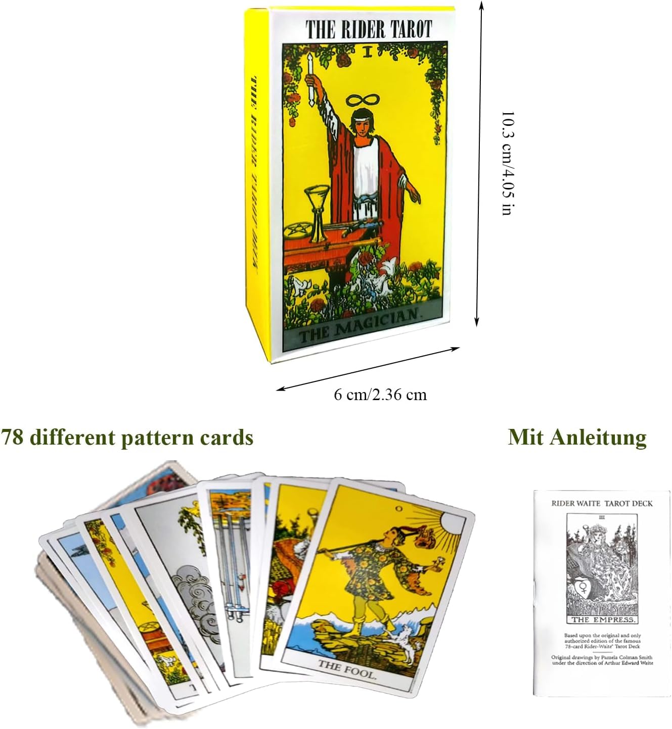 Waite Tarot Cards with Guide Book, 78 Rider Tarot Cards for Fate Divination Party Card Games - Image 2