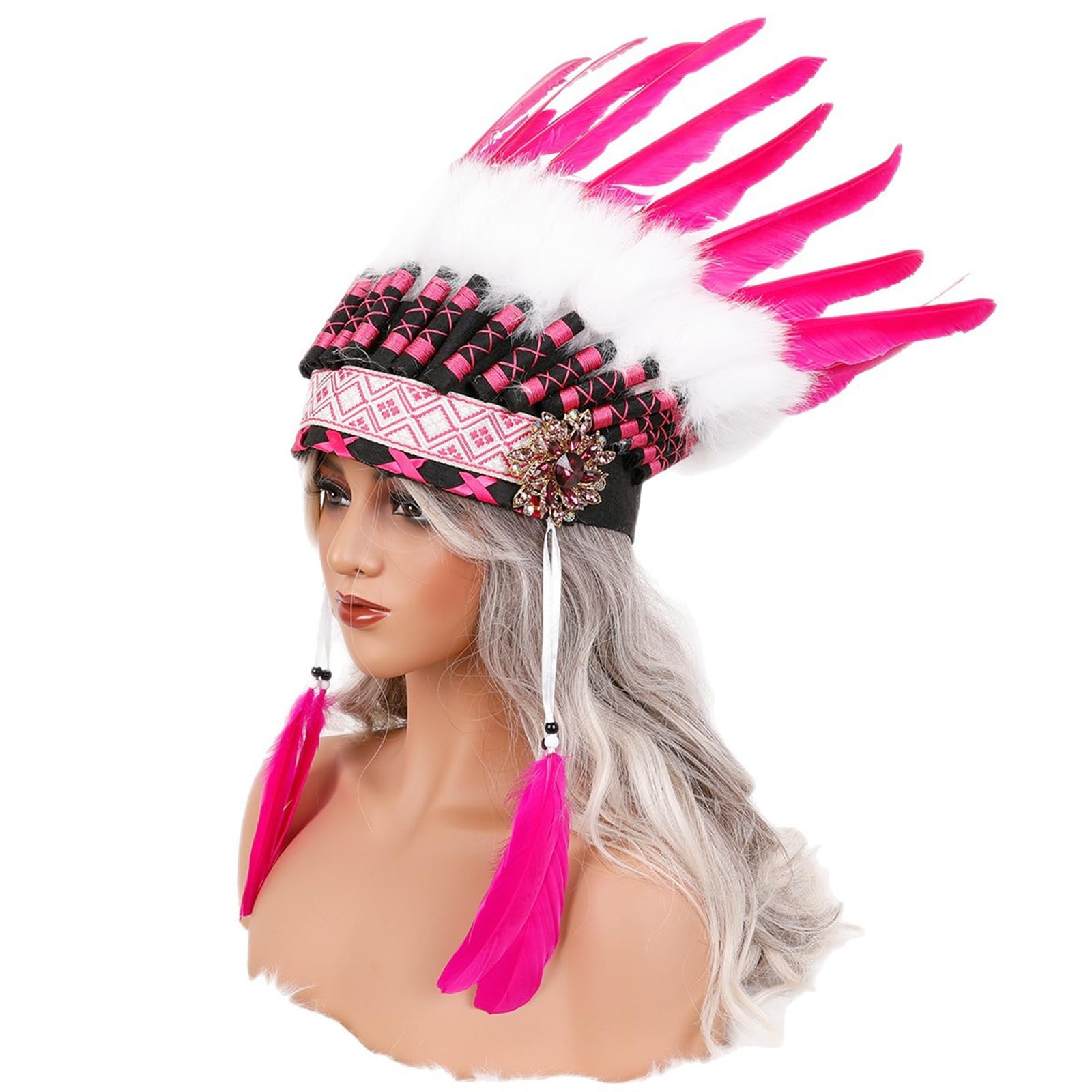 Helles indisches Stammes Kopfschmuck Cosplay Haarband mit weichem Stoff für einzigartige Anlässe und Fotografie Indische Kopfbedeckung