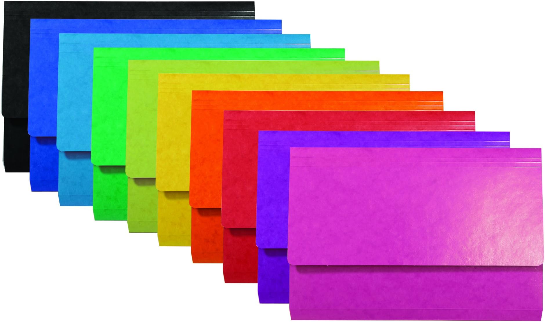 Iderama Document Wallets, 265 gsm, Foolscap - Assorted Colours, Pack of 25