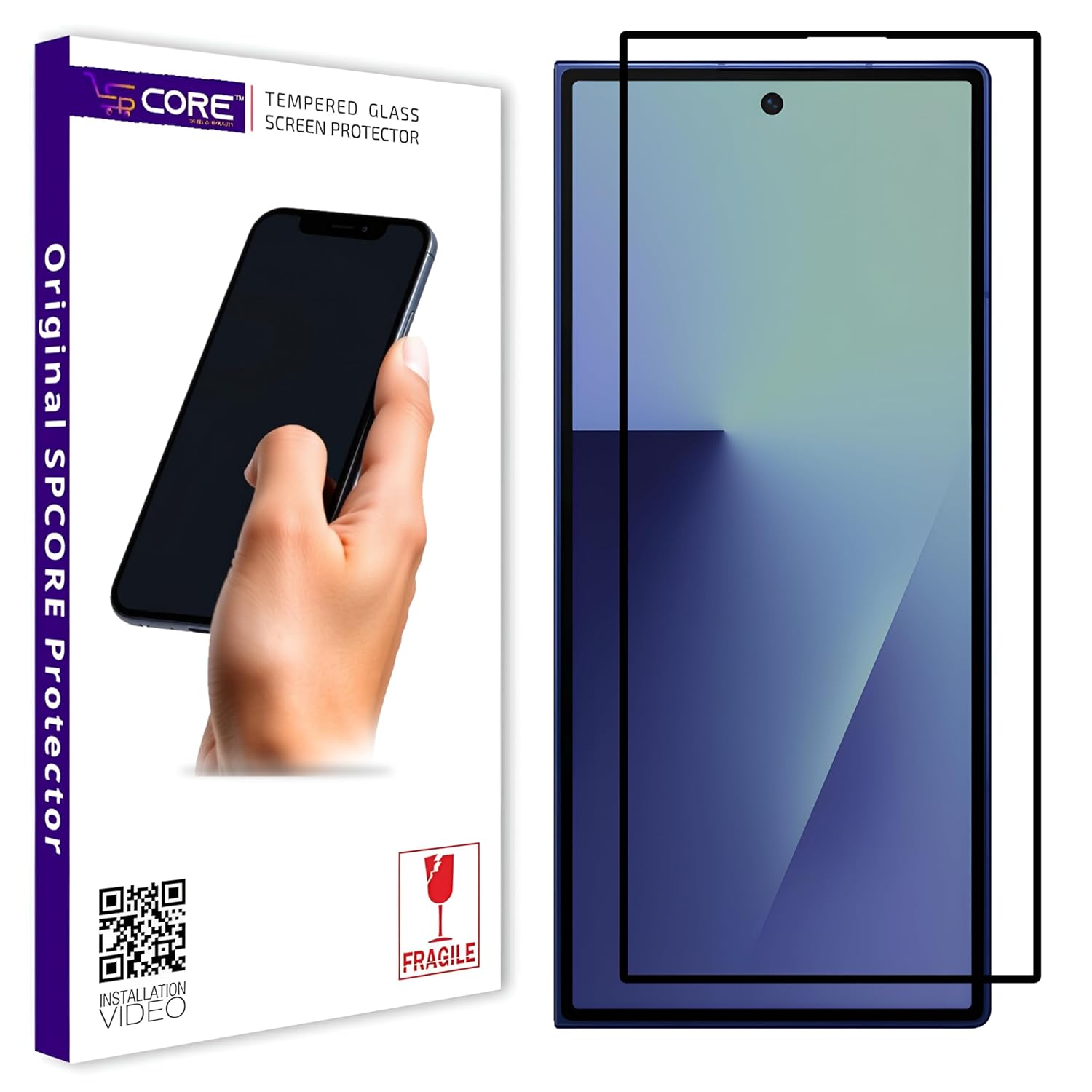 Military-Grade Gorilla Tempered Glass Screen Protector for Samsung Z Fold 7 5G (6.82 Inch) With Installation Kit | Edge to Edge Coverage | Black