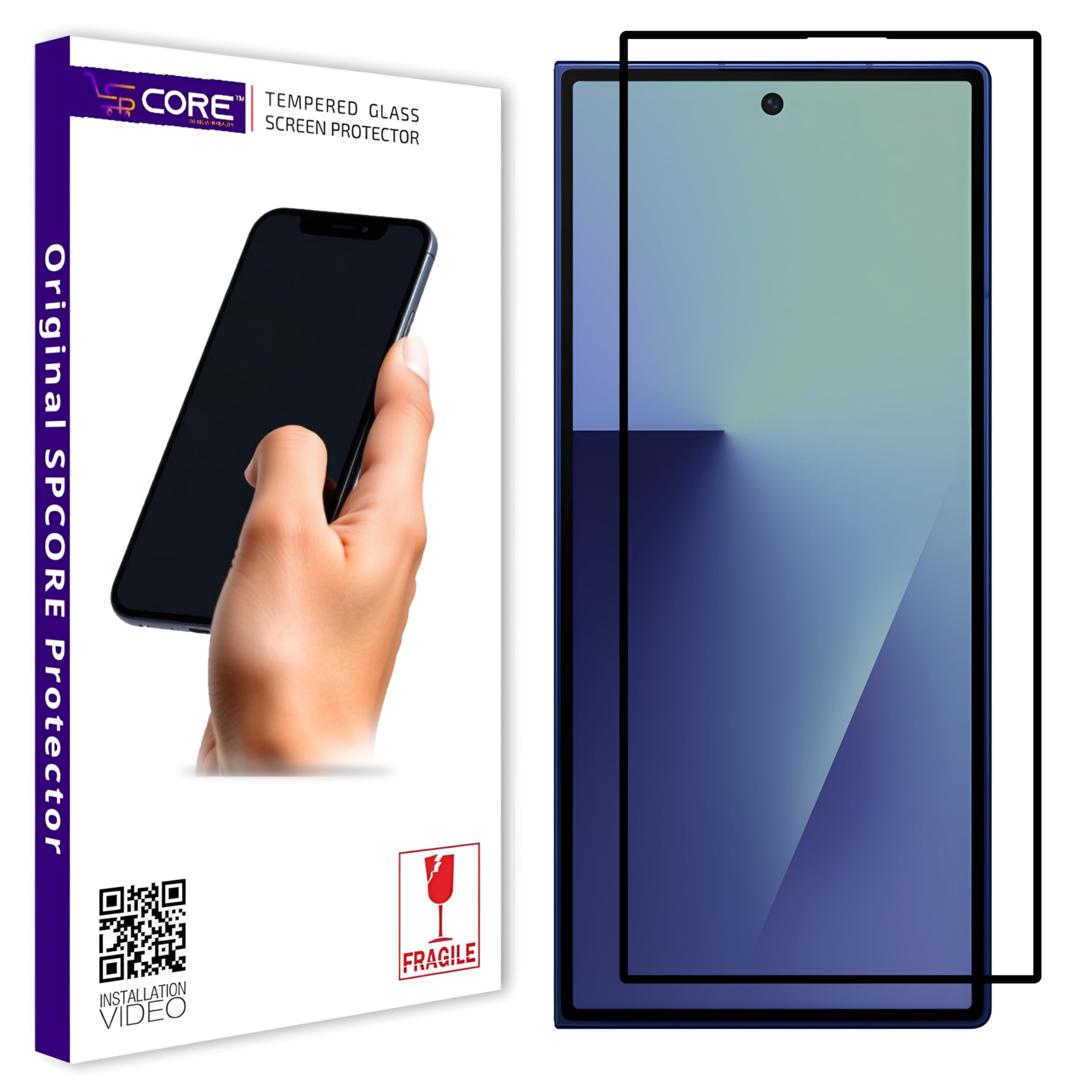 Military-Grade Gorilla Tempered Glass Screen Protector for Samsung Z Fold 7 5G (6.82 Inch) With Installation Kit | Edge to Edge Coverage | Black-image-30