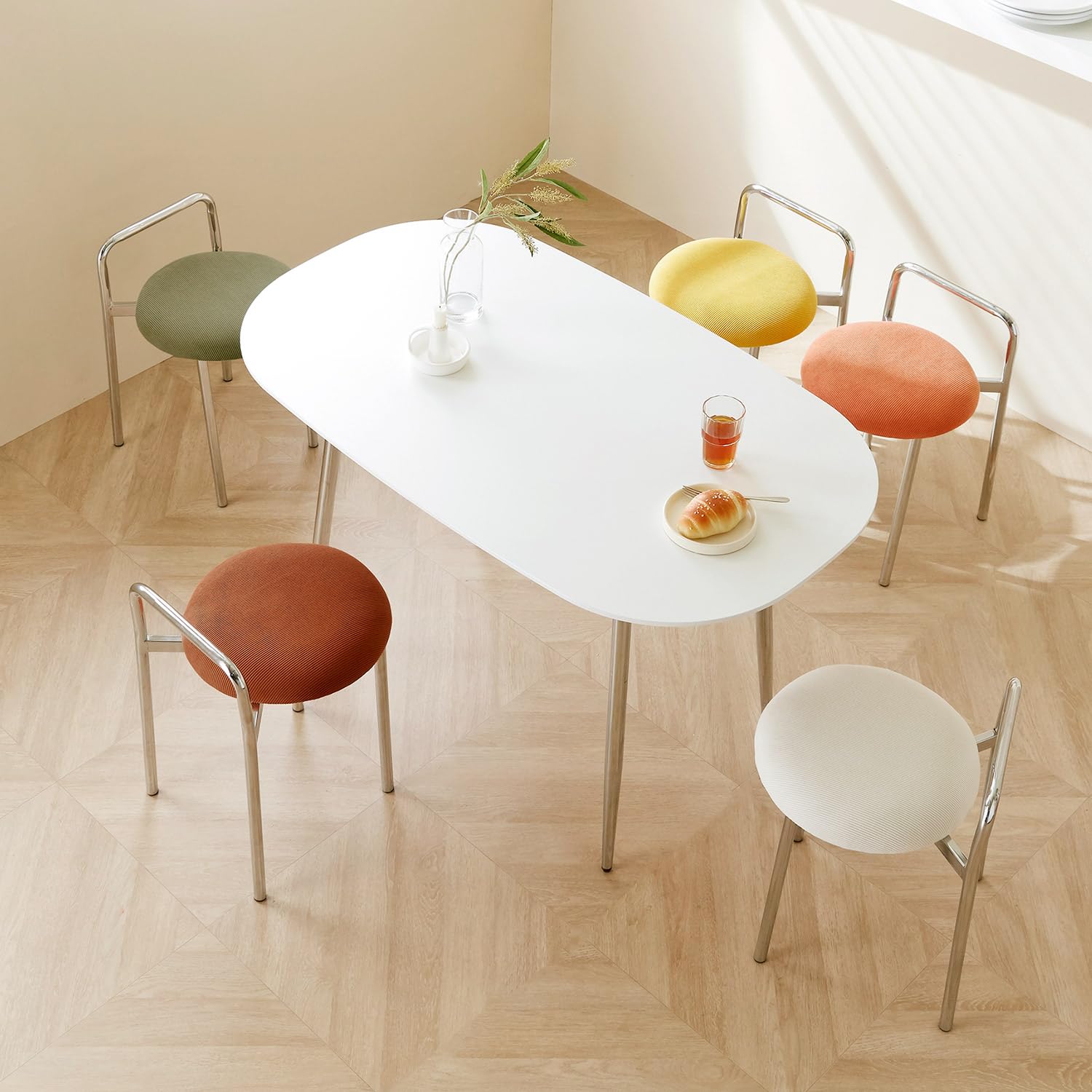 Amazon｜【Roomnhome】ボストンクロムスツール 35x42x56.5cm 2.5kg 