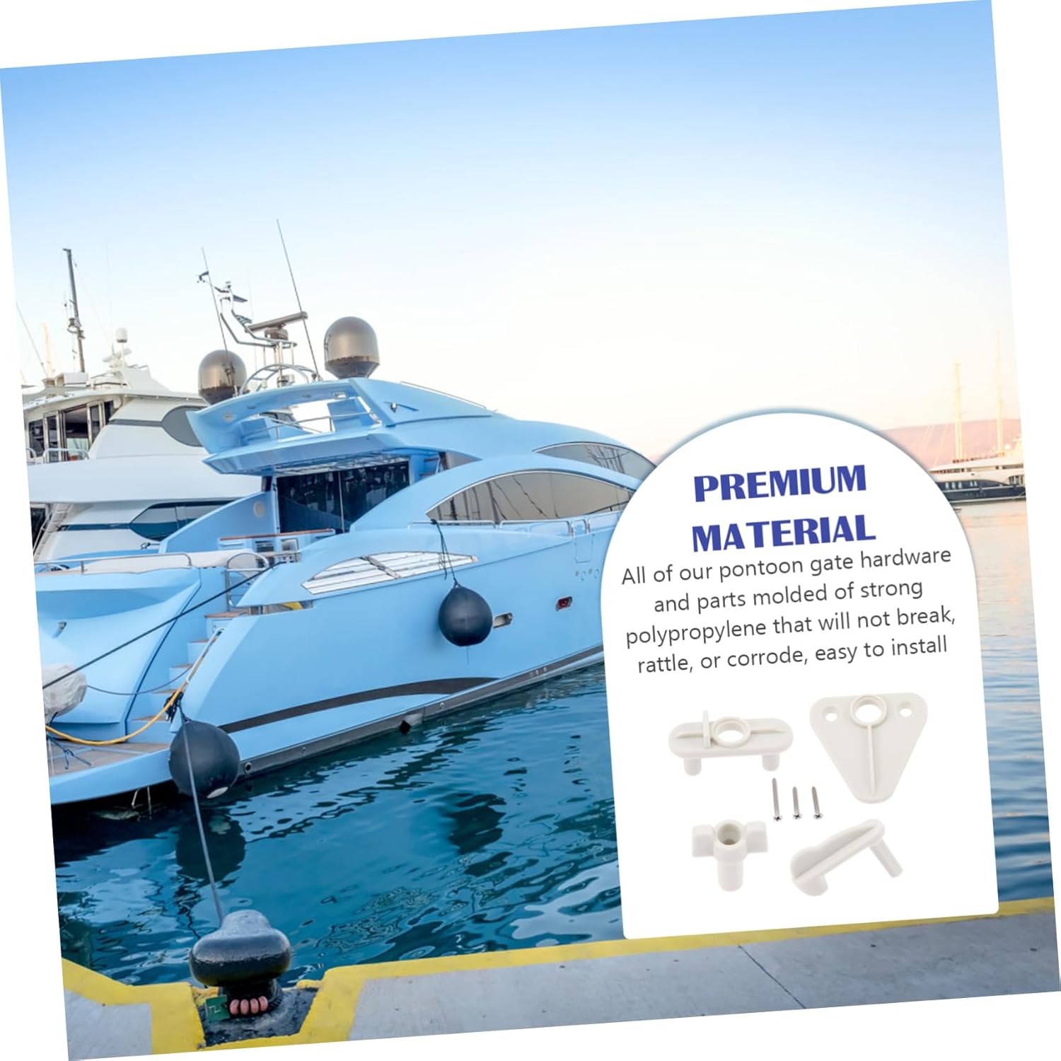 DOITOOL 5sets Replacement Gate Latch Yacht Door Buckle for Rvs Boats Ships Locking Mechanism Easy to Install White