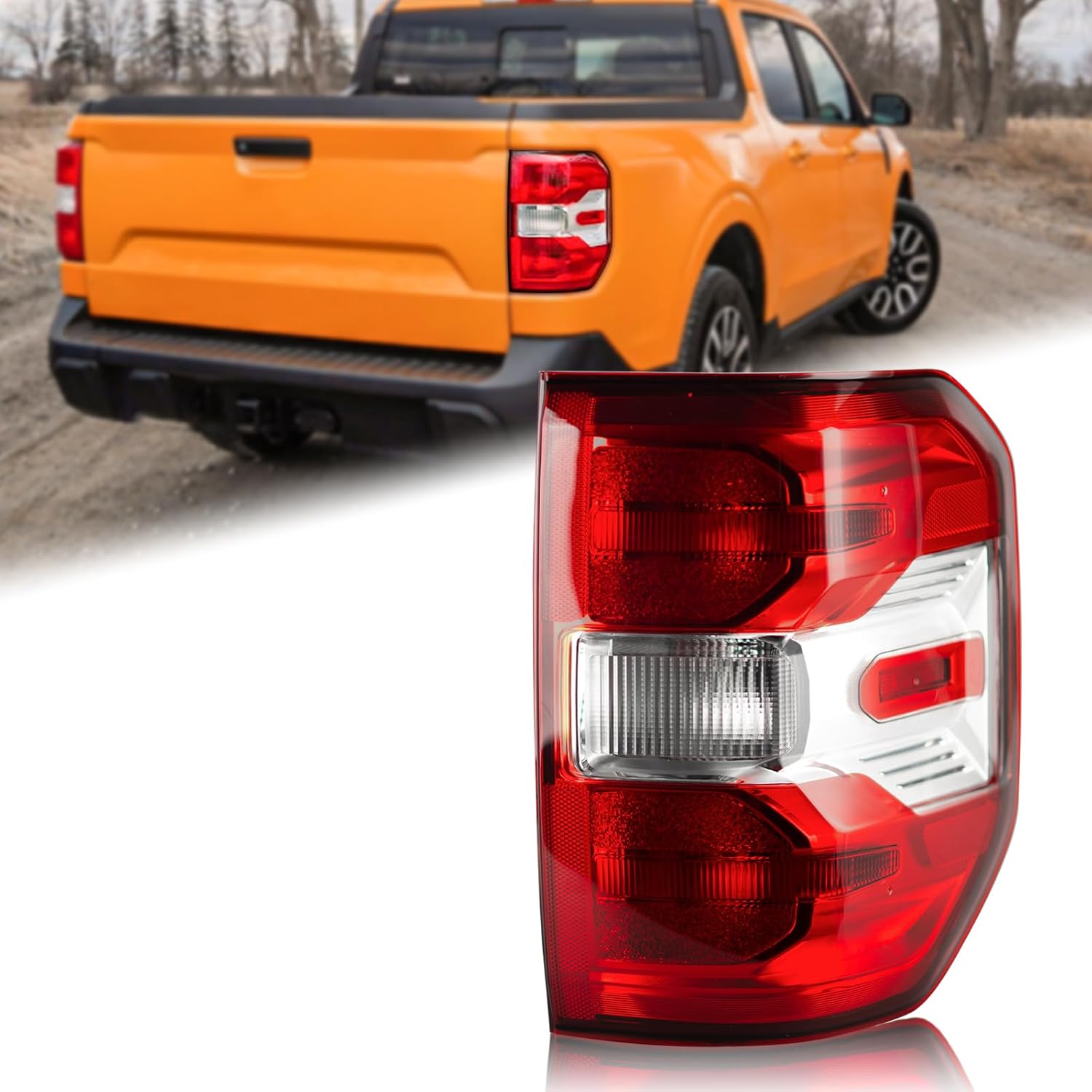 HALOGEN Type Tail Light Rear Lamp Assembly Compatible with 2022-2025 Ford Maverick XL XLT Right Passenger Side NZ6Z-13404-A FO2801288