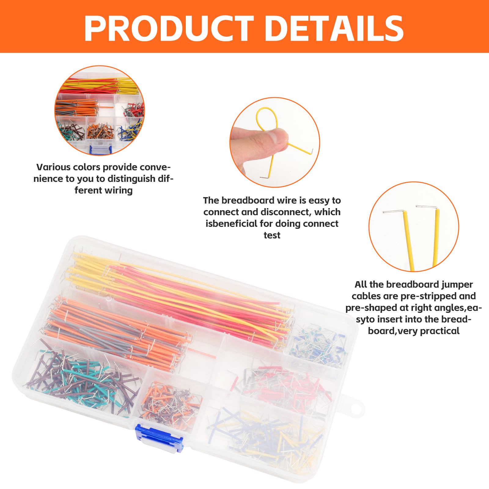 HENGBIRD Set cavi breadboard 560 pezzi ponticelli tipo U 14 lunghezze per piastra breadboard prototipi circuiti di test progetti LED scuola studio ed elettronica DIY