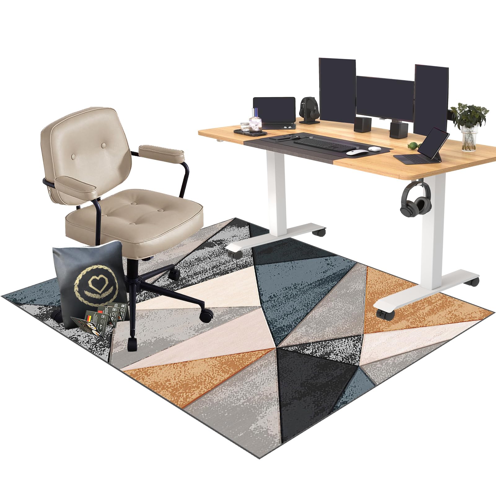EYKWKB Floor Protector for Rolling Chair, Heavy Duty Office Chair Mat for Hard Floors, 100 x 160 cm Gaming Chair Mat, Chair Mats for Carpeted Floors, Durable Floor Protection Mat — image 1