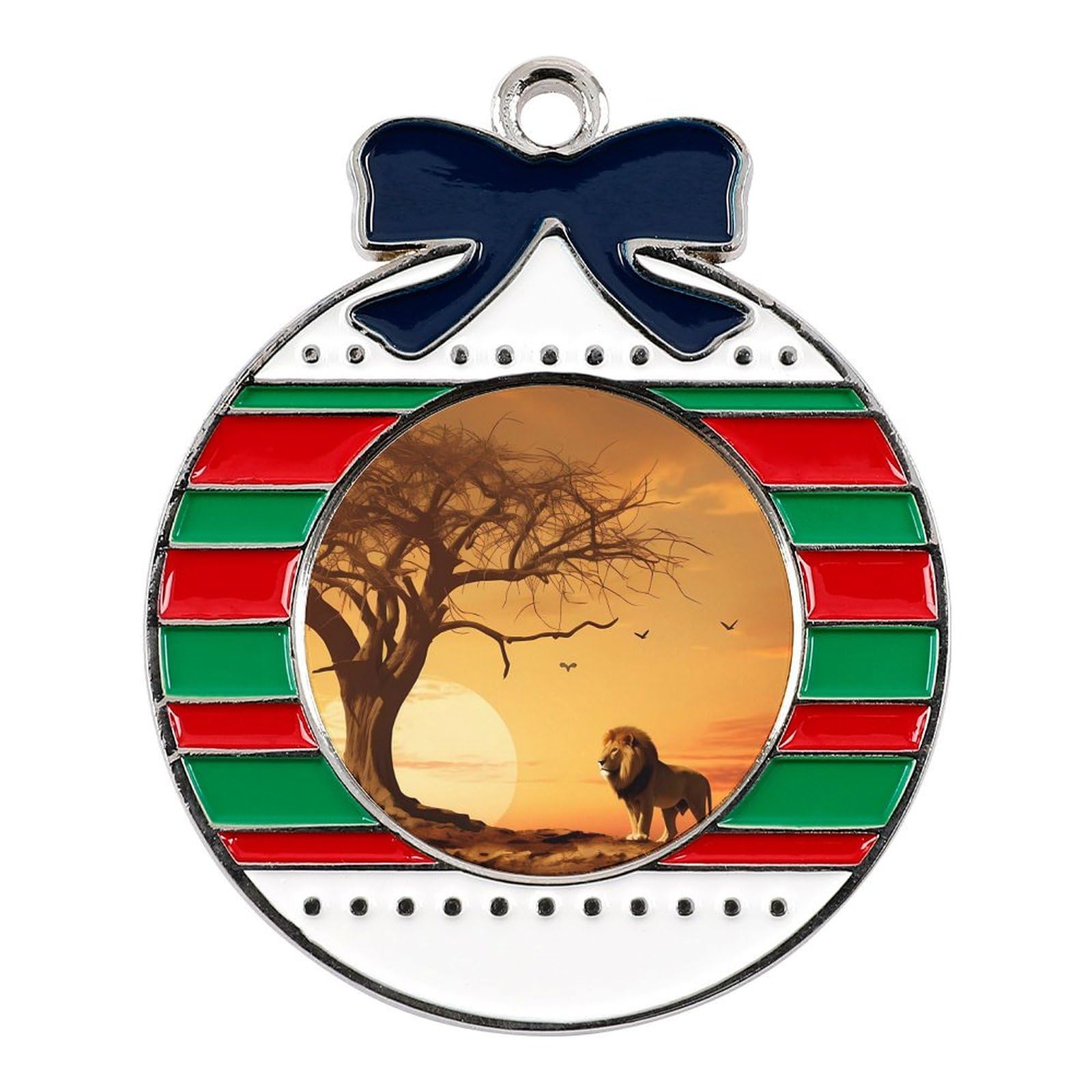 Kwqdozf As Pic King Lion Christmas Decorations Christmas Tree Ornaments Xmas Decorative Pendant Circular