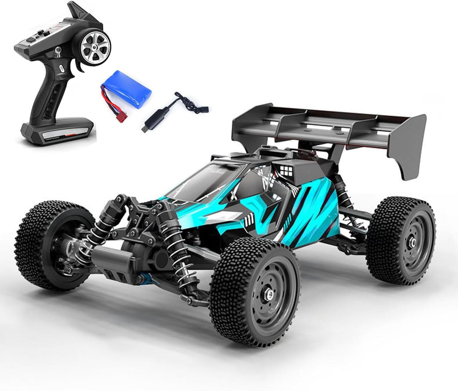 1/16 Scy 16202Pro Rwd Radio Controlled Off Road Vehicle Rc Electric Racing Car Rear Wing Metal Gears 2847 Brushless Motor RTR Hobby Grade Model for Adult Hobby(Blue)