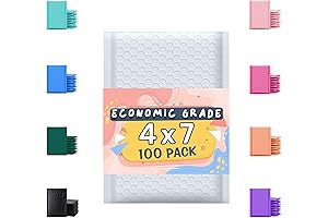 4x8 Bubble Mailers - 100-Count White Self-Sealing Shipping Envelopes