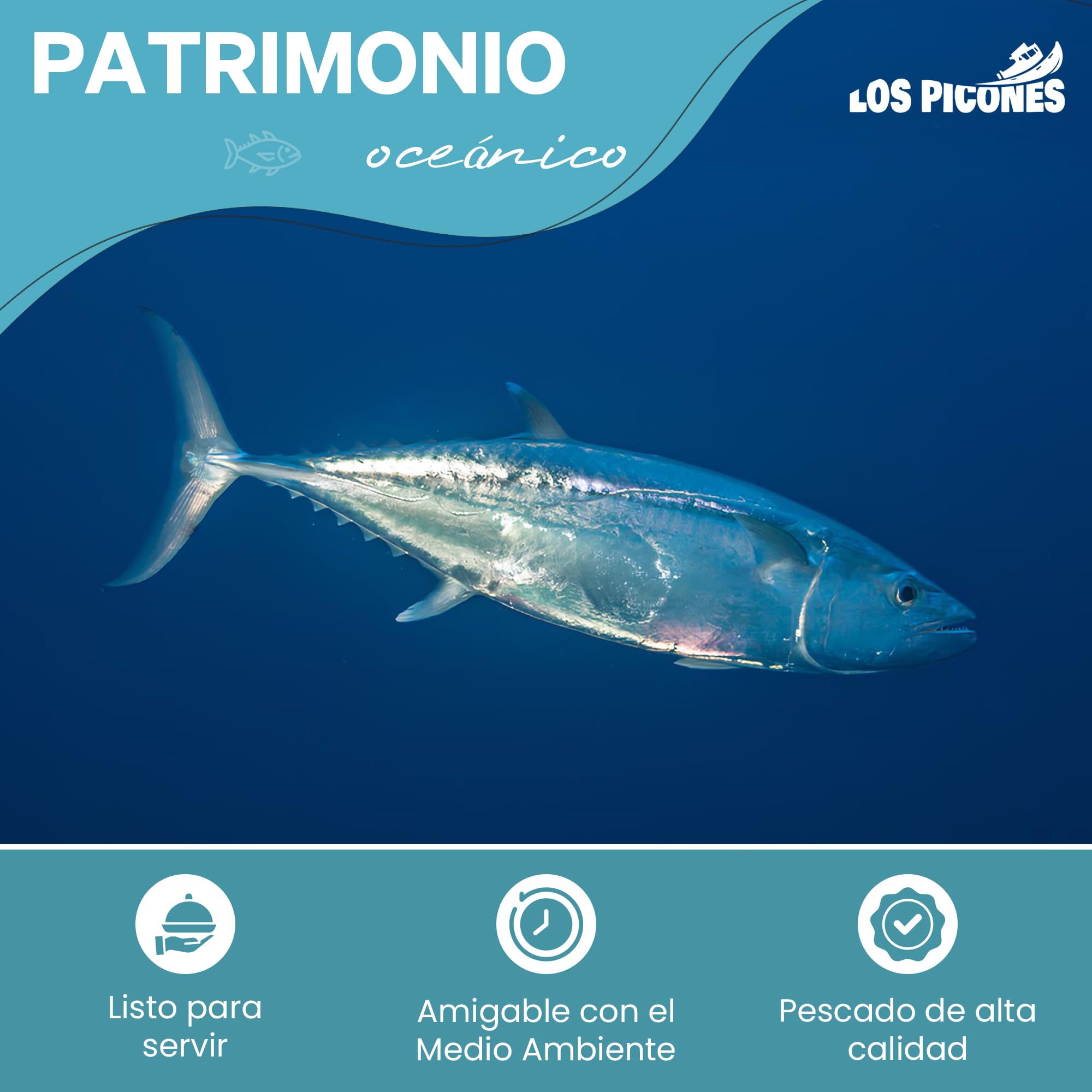 Los Picones Gourmet® Bonito del Norte Entero (Aprox. 1.500 kg) I Conservas de Pescado Gourmet I Pescado Fresco I Salazones y Ahumados I Aperitivos Gourmet I Tapas Españolas.