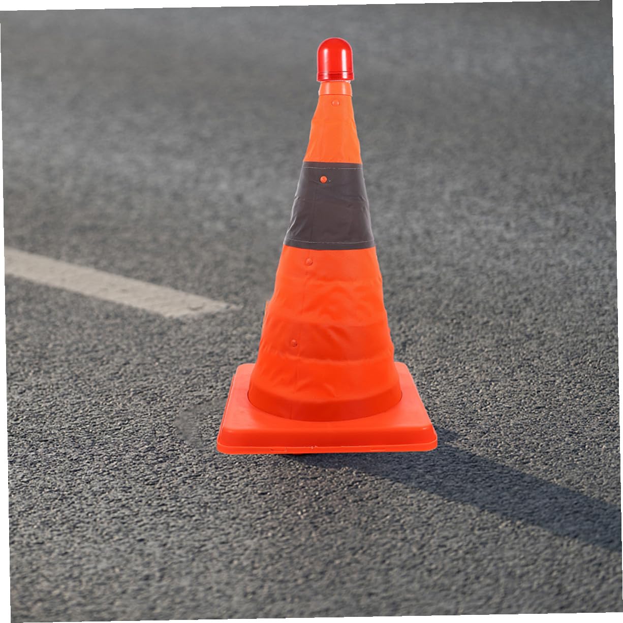 SEWACC Lot De 2 Cônes De d'urgence Pliables 45 Cm avec Éclairage LED, Colliers Réfléchissants Orange, Matériaux Solide Imperméables, Cônes De Sécurité Routière pour Chantier Et Stationnement