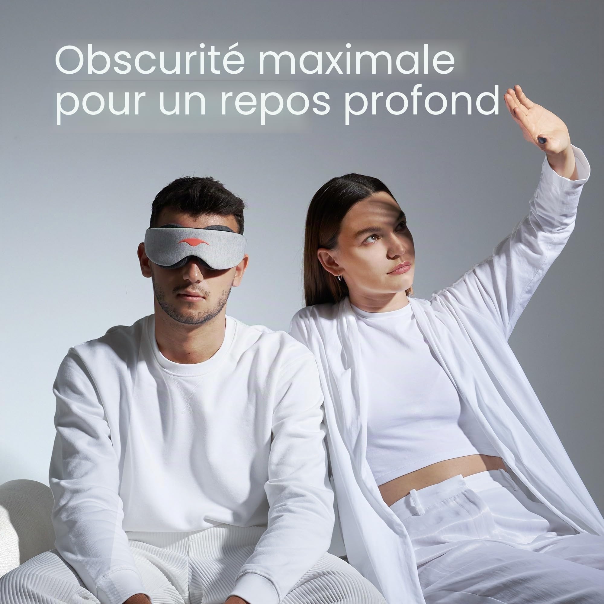 Masque de Sommeil Manta Sleep - Masque pour les Yeux 100% Blackout - Aucune Pression Oculaire - Coupe Ajustable pour les Yeux - Masque de Sommeil pour les Dormeurs Légers et les Voyageurs