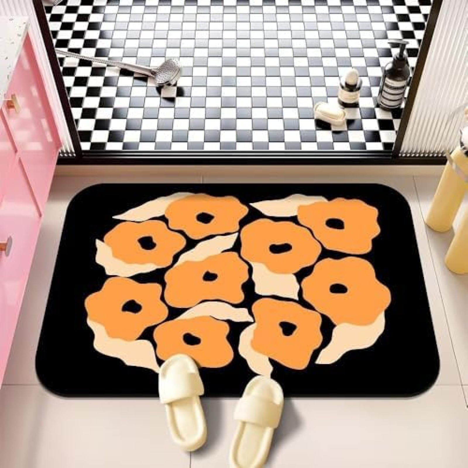 Tapis de salle de bain super absorbant en pierre naturelle avec surface non glissée
