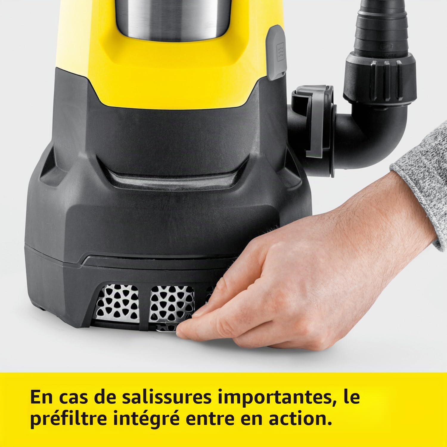 Kärcher SP 22.000 Dirt Level Sensor Pompe d'Évacuation d'Eaux Chargées, Débit : 22.000 l/h, Profondeur d'Immersion : 7 m, Particules : 30 mm, Hauteur d'Eau Résiduelle : 35 mm, Pression : 0,8 bar
