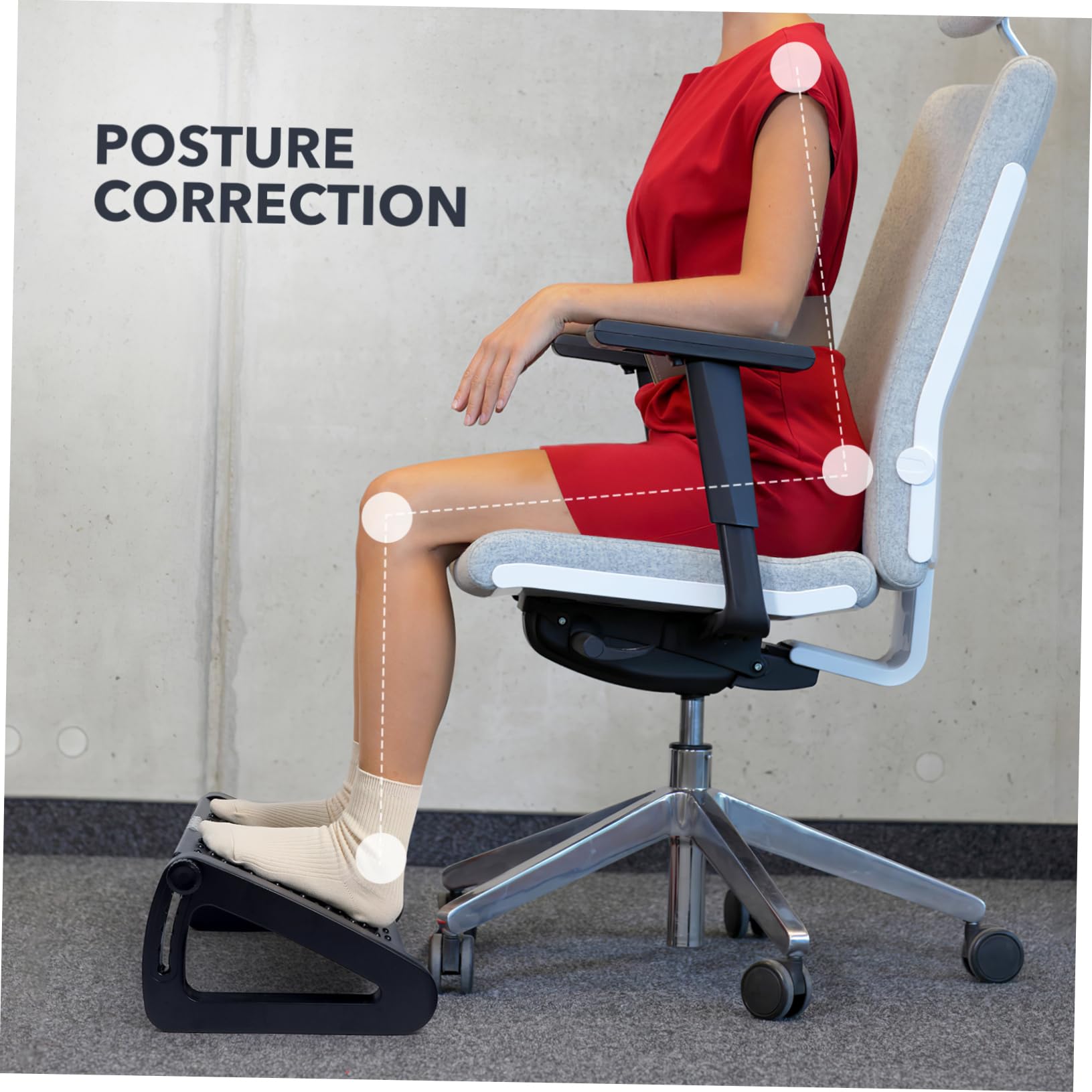 Gadpiparty Poggiapiedi Ergonomico per Ufficio Nero, con Rullo Massaggiatore e Angolo Inclinabile, per Casa e Biblioteca, Sollievo Dalla Stanchezza