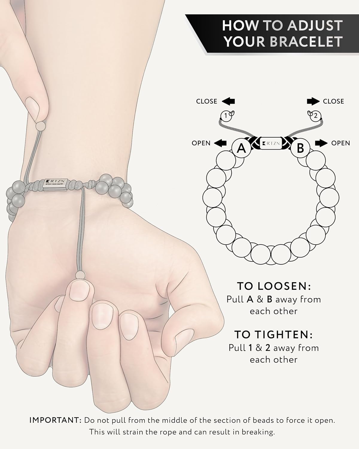 RTZN® Shungite Bracelet for Men – Premium Artisan Handcrafted Authentic Shungite Jewelry EMF Protection Bracelet – Adjustable 8MM Mens Bead Bracelets - Image 4