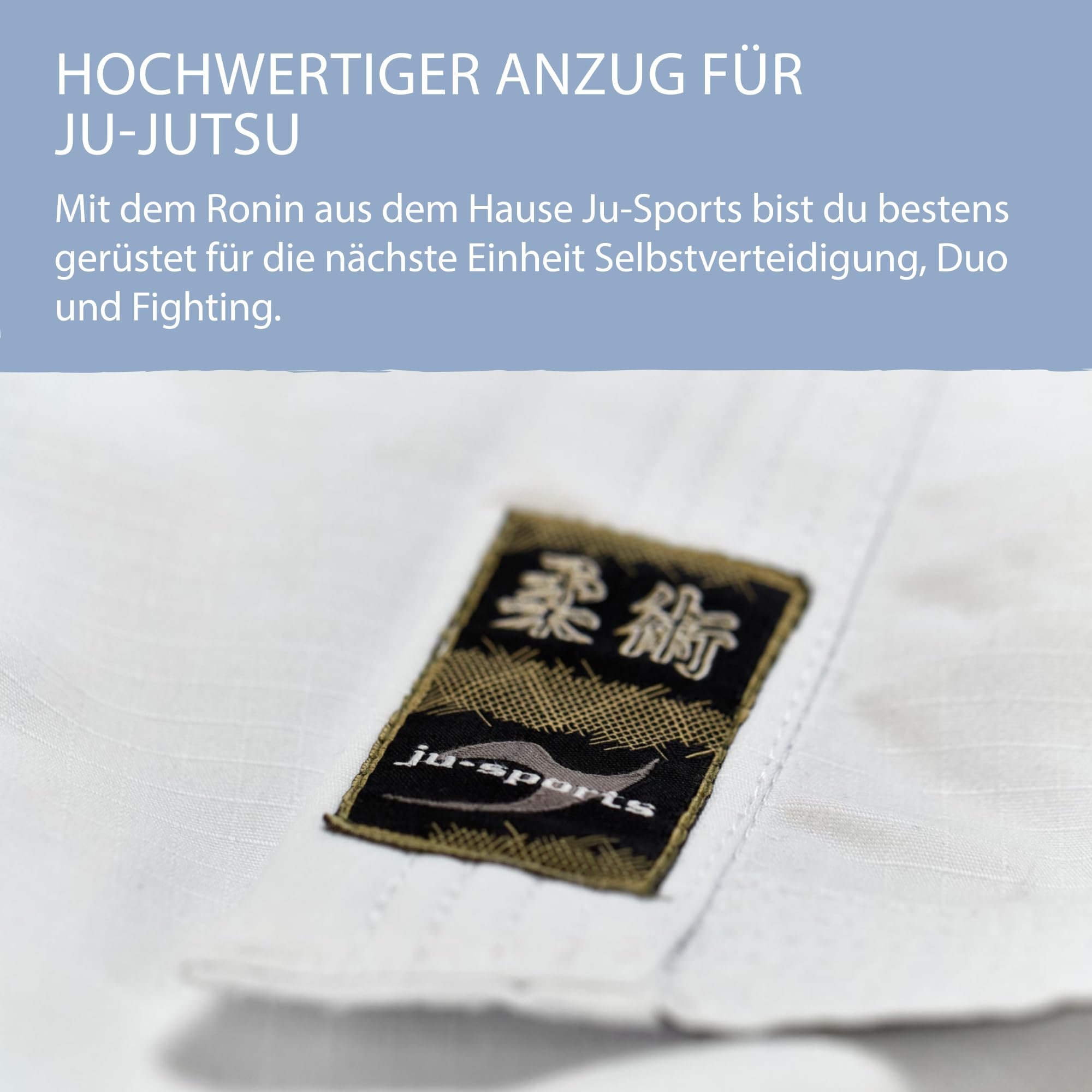Ju-Sports Ronin Jujutsu Anzug Herren weiß - Superleichter Gi für Erwachsene 100% Baumwolle, Reißfester Stoff mit neuer Rip-Stop-Webtechnik für mehr Strapazierfähigkeit