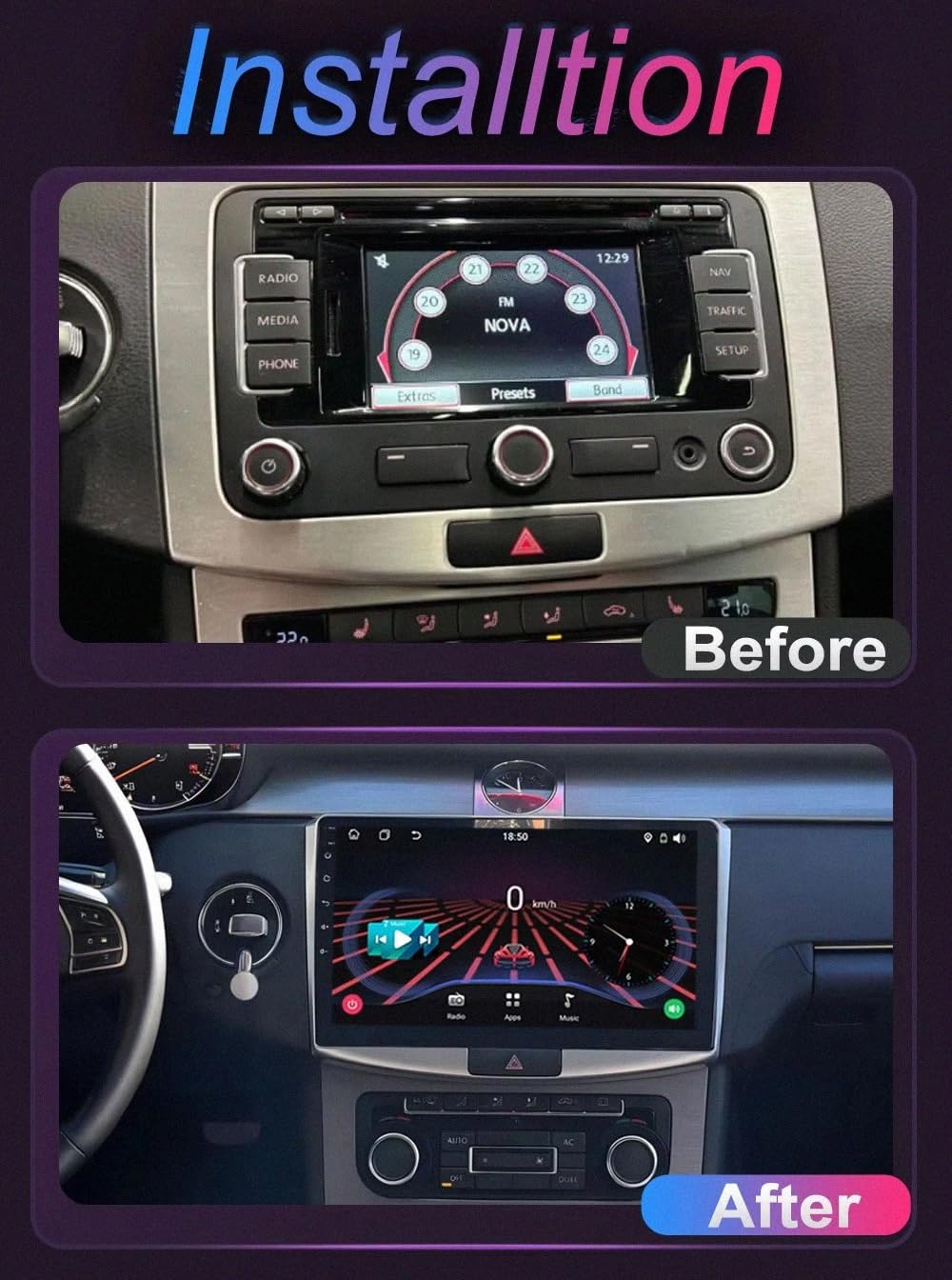 Radio Samochodowe dla Renault Captur Clio 2011-2019 Z Kamerą Cofania, Funkcją Mirror Link, Sterowaniem Głosowym I Radiem Fm; Obsługa Siri/Aux/Airplay, 4 Rdzeń 1G+16G