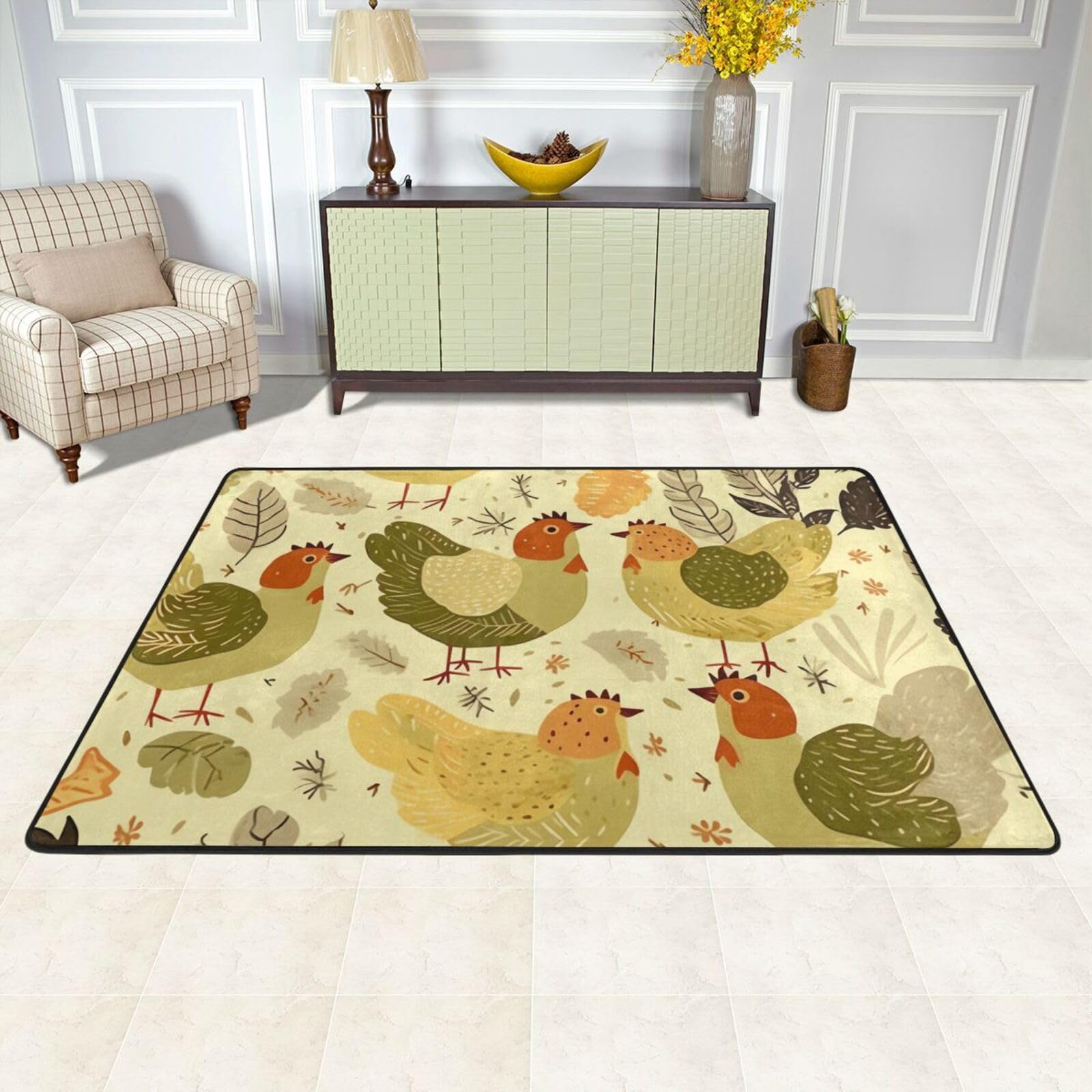 Tapis d'intérieur doux style campagne pour une cuisine chaleureuse