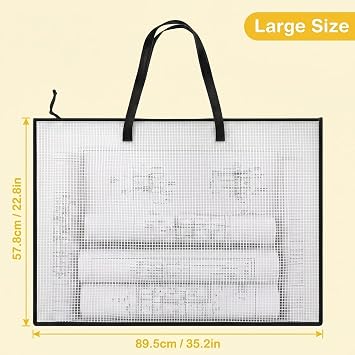 A1 Art Folder Portfolio Case, Professional Artwork Storage Solution, Large Size Art Folder for Artists and Students, 57.8x89.5cm A1 Portfolio Organisation