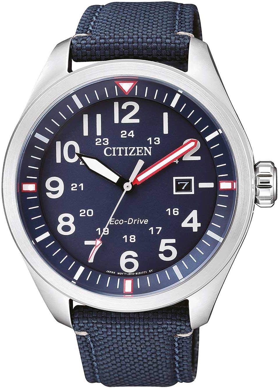 Citizen Eco-Drive - Reloj analógico de Cuarzo para Hombre con Correa de Nailon