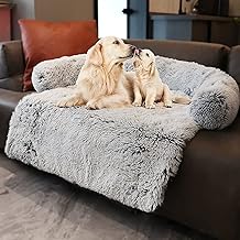 Tinaco Calming Dogs/Cats Bed Mats, Dog Pad Washable Removable Couch Cover, Plush Long Fur Mat for Pets, Waterproof Lining, Perfect for Small, Medium and Large Dogs and Cats (Gradient Gray, 41"x37")