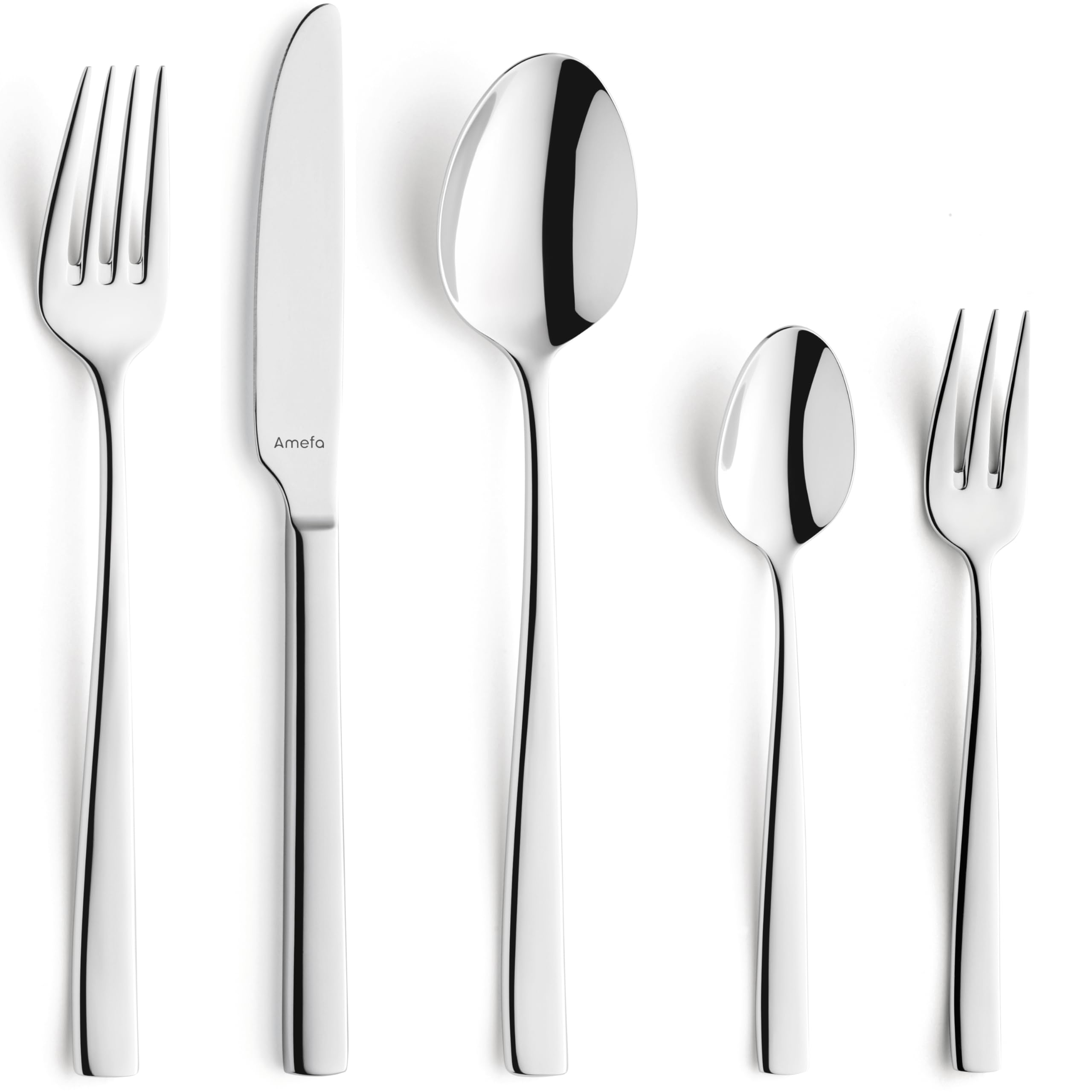 Amefa 1316 Ensemble de couverts frais pour 12 personnes, ensemble de couverts 60 pièces, acier inoxydable, couverts allant au lave-vaisselle, couverts, couverts de table