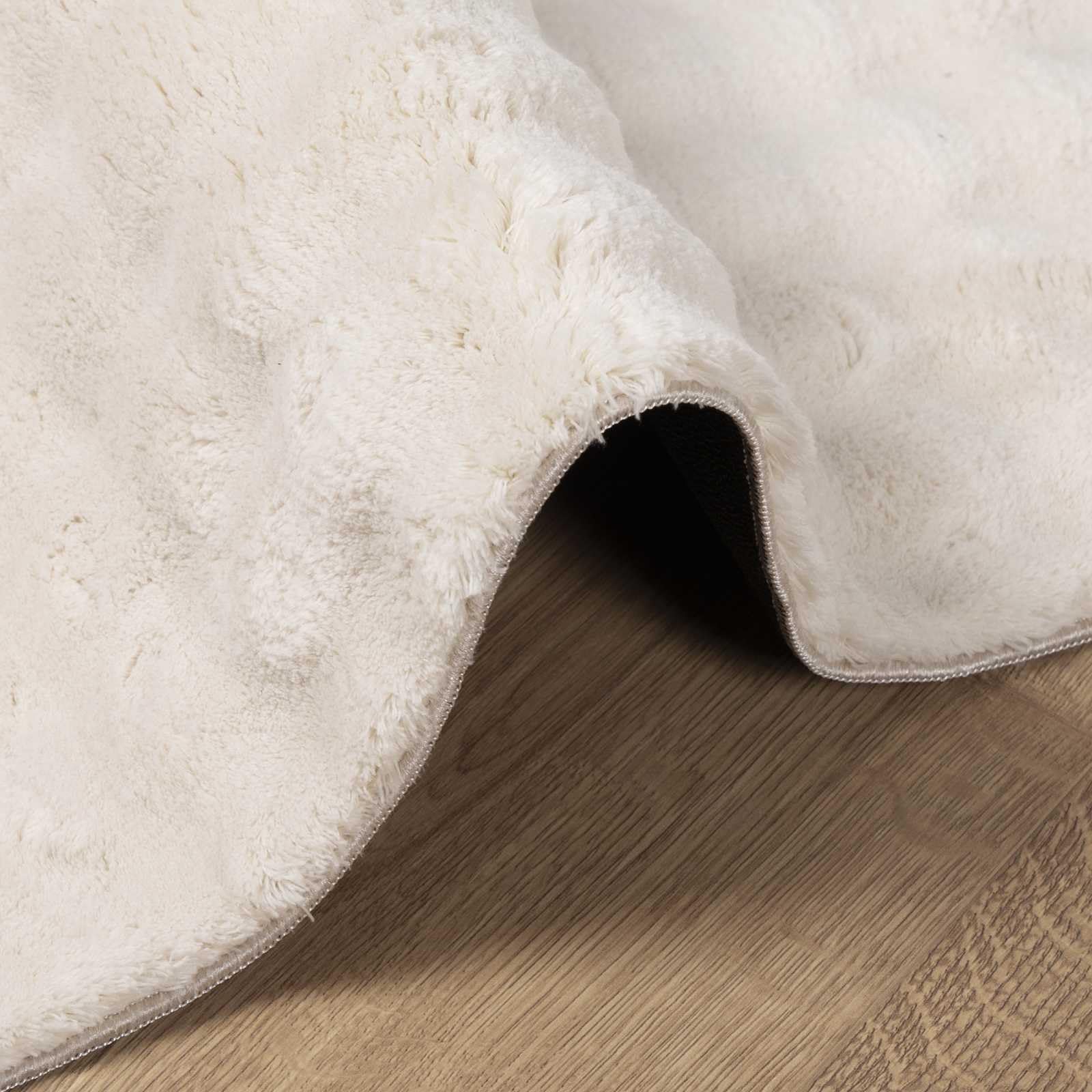 SIROLO Tappeto beige, quadrato, 120 x 120 cm, in robusto poliestere, con fondo antiscivolo, per soggiorno, camera da letto e terrazza coperta