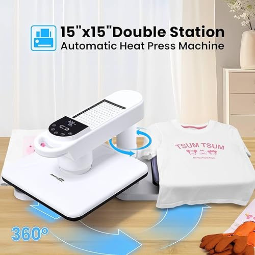 Miniatura 4 de Máquina de la prensa del calor, máquina grande de la transferencia de calor del control digital de la prensa del calor para las camisetas