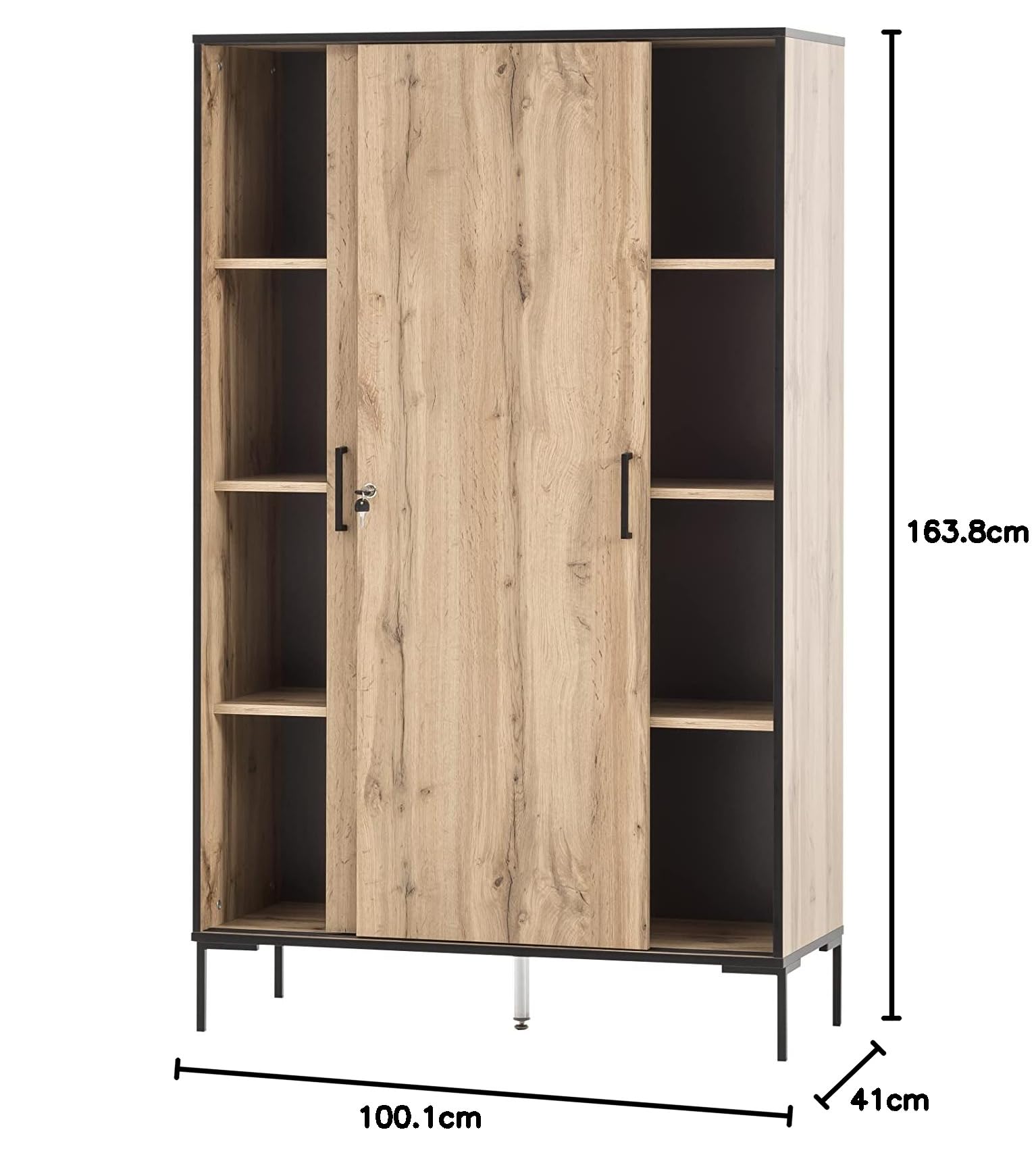 Montana 701724 Aktenschrank, 100, 1 x 41 x 163,8 cm, Eiche Landhaus Dekor